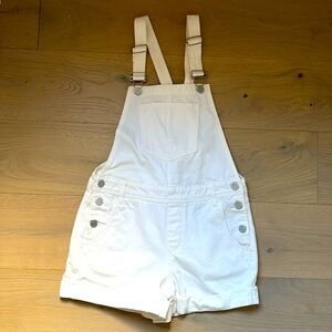Blank NYC white denim overall shorts